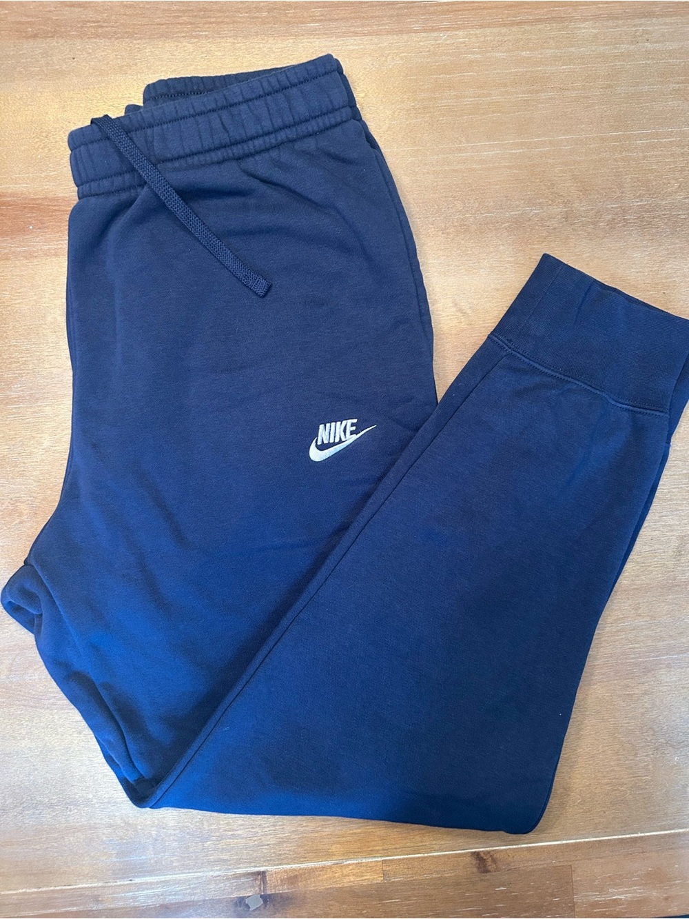 Nike Mens L Navy Joggers with White Swoosh